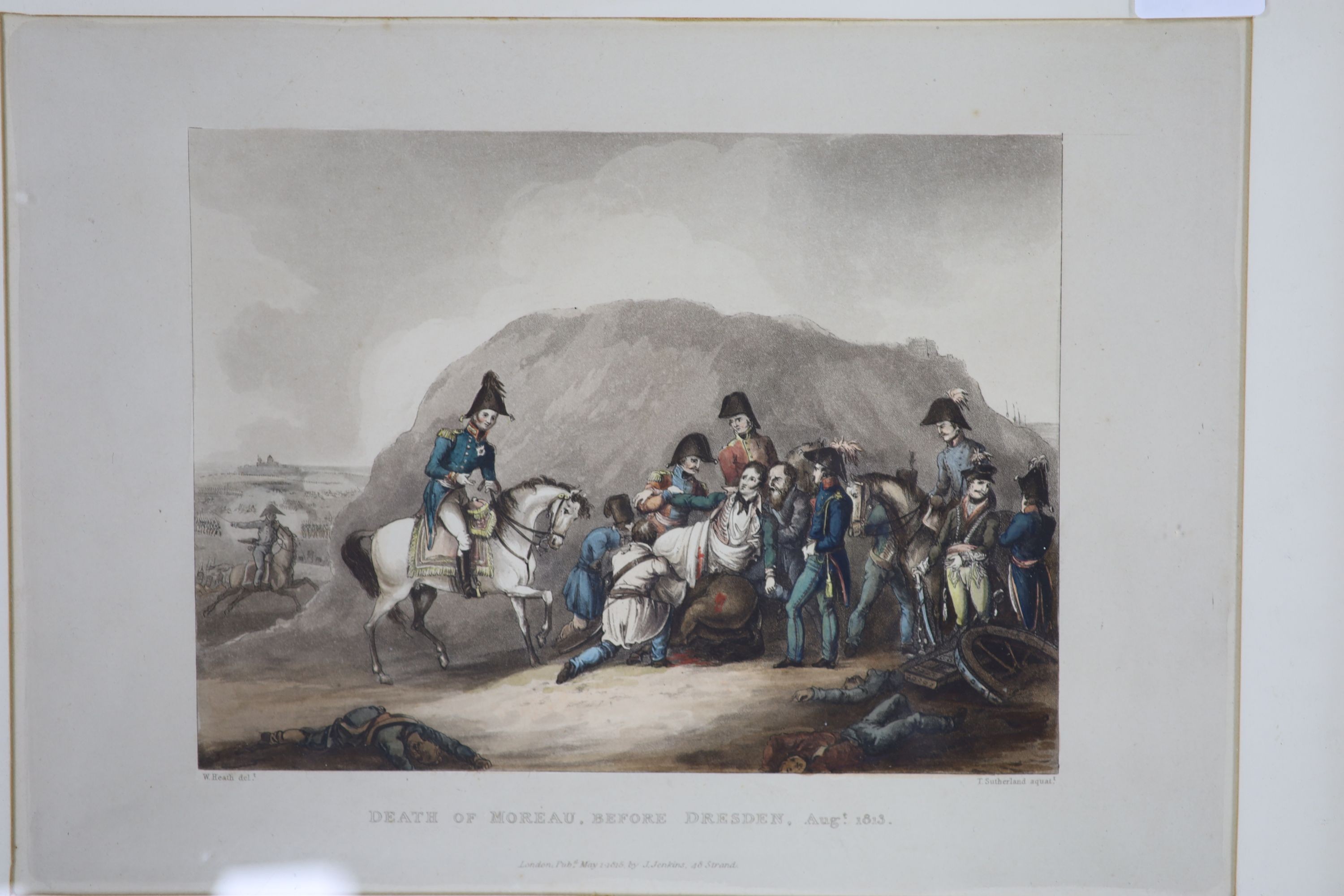 W Heath & T Sutherland, a set of five Napoleonic wars aquatints